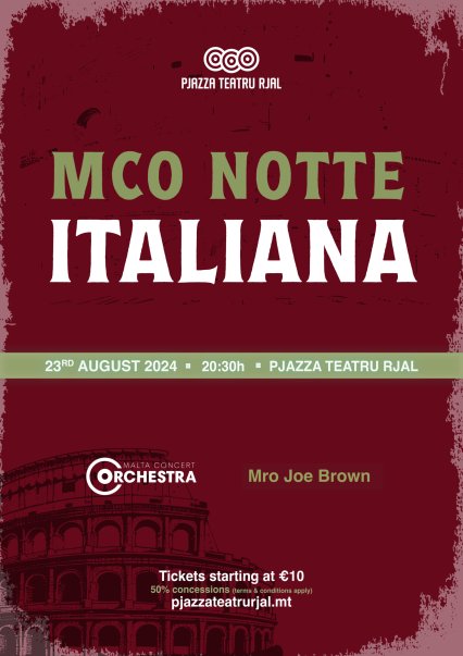 MCO Notte Italiana in Malta, Music Malta, 23.08.2024 - 23.08.2024