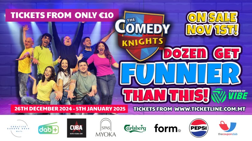 Comedy Knights: Dozen Get Funnier Than This! in Malta, Theatre Malta, 26.12.2024 -  5.01.2025